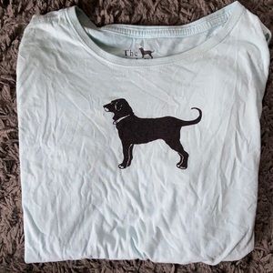 mint green black dog tee